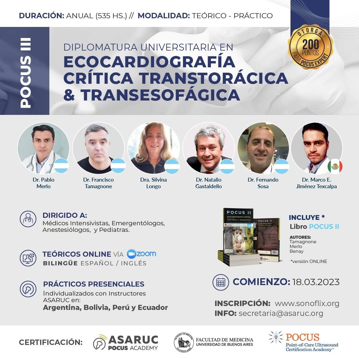 Continuidad Académica POCUS III - Ecocardiografía Crítica Transtorácica &Transesofágica 2023